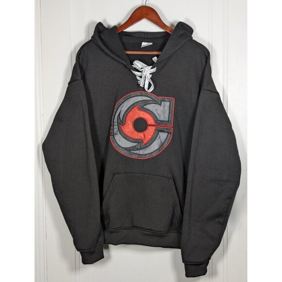 Cincinnati Cyclones Hockey Hoxworth Hoodie Men's Large Lace Up Black Pullover - Picture 1 of 3